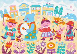 JILLA日本イラストレーション協会発行　切手「パレード」