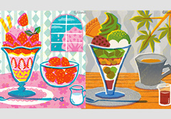 いちごパフェと抹茶パフ